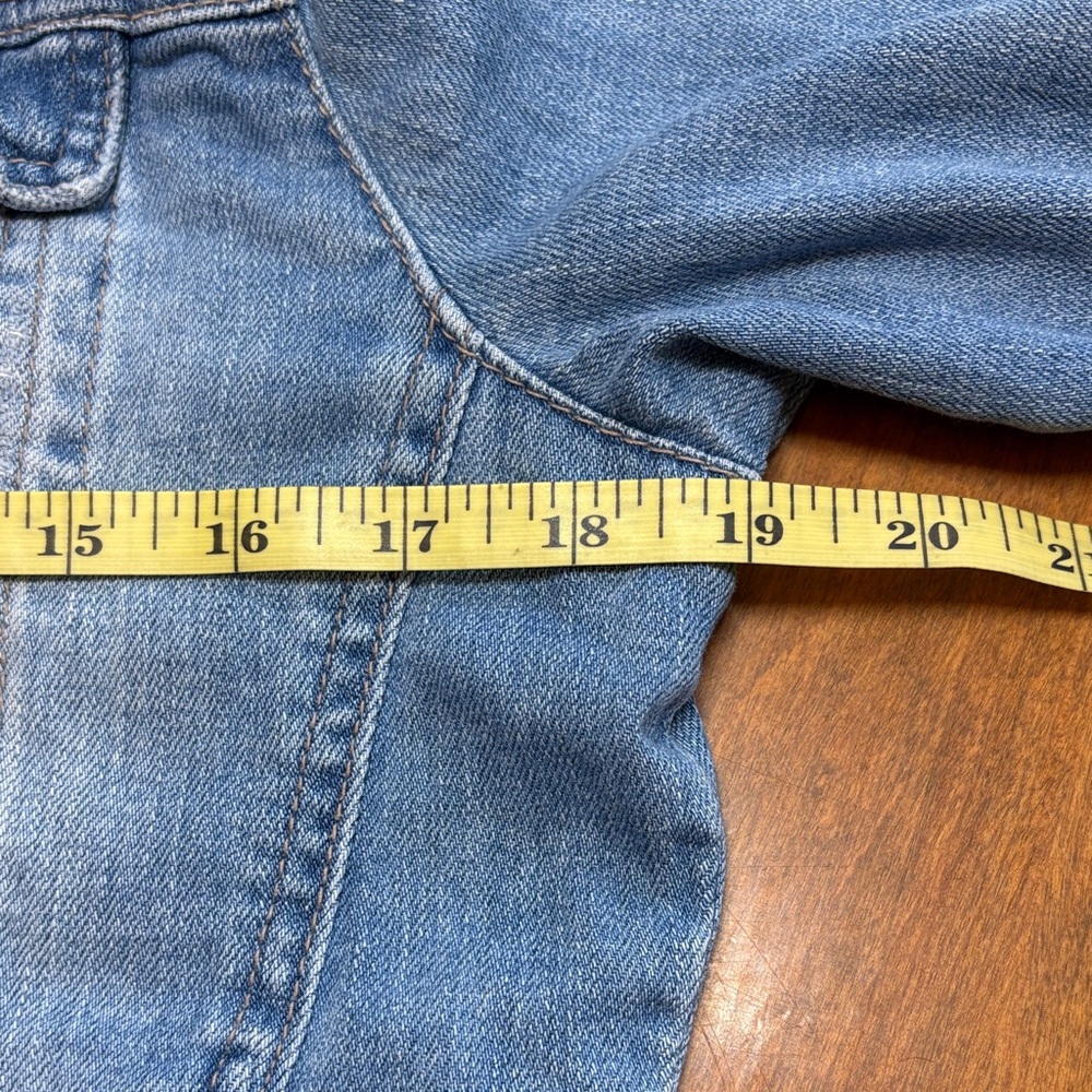 Engean Light Blue Distressed Denim Jacket, M - Picture 5 of 9